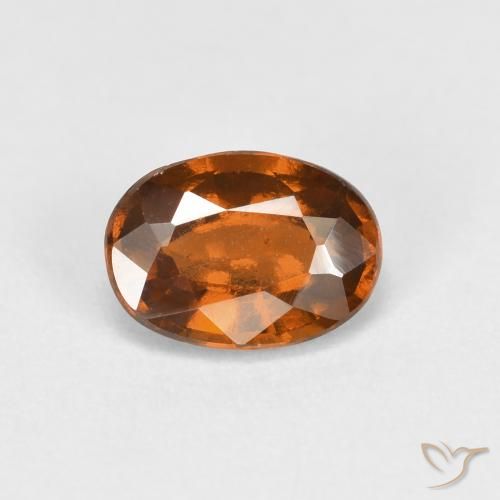 0.92ct 자연스러운 미디엄 다크 오렌지 헤소나이트 가넷, 타원형, VS