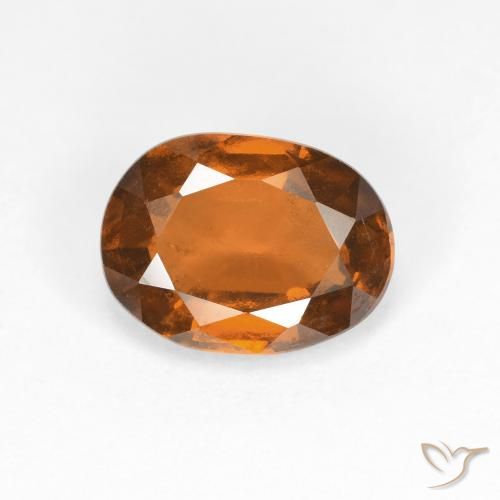 2.02ct 자연스러운 미디엄 다크 오렌지 헤소나이트 가넷, 타원형, VS