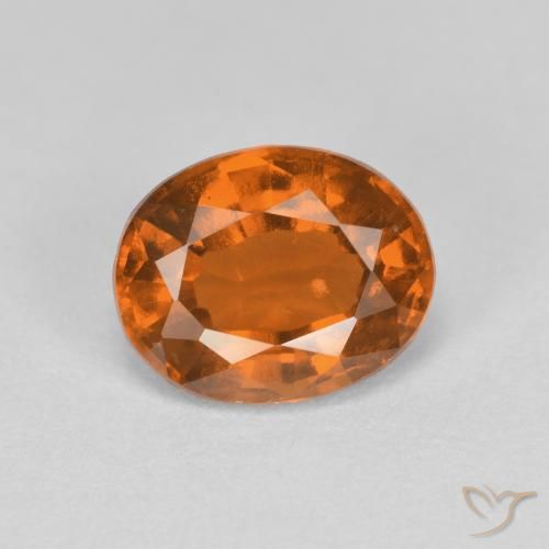 1.67ct 자연스러운 미디엄 다크 오렌지 헤소나이트 가넷, 타원형, VS