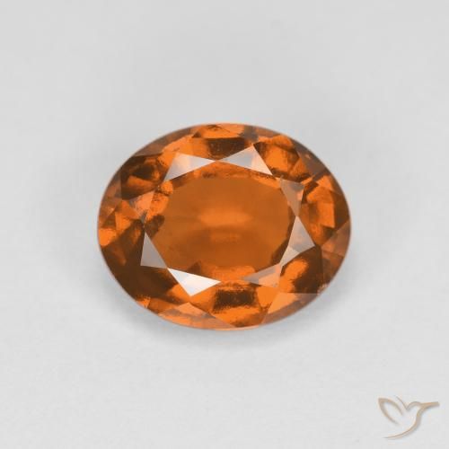 1.99ct 자연스러운 미디엄 다크 오렌지 헤소나이트 가넷, 타원형, VS