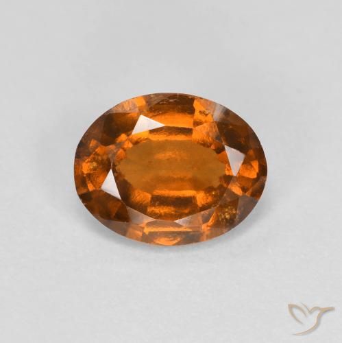 1.23ct 자연스러운 미디엄 오렌지 헤소나이트 가넷, 타원형, VS