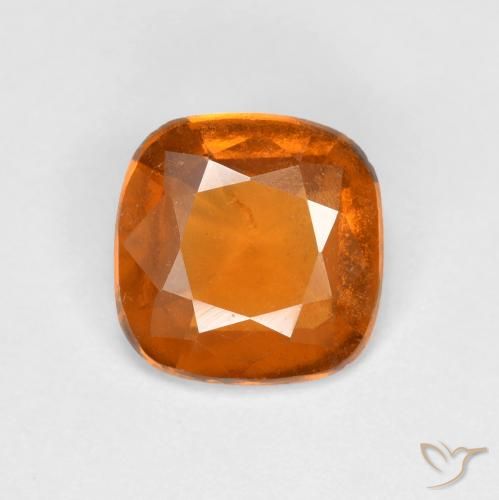 1.31ct 자연스러운 딥 오렌지 헤소나이트 가넷, 방석, VS