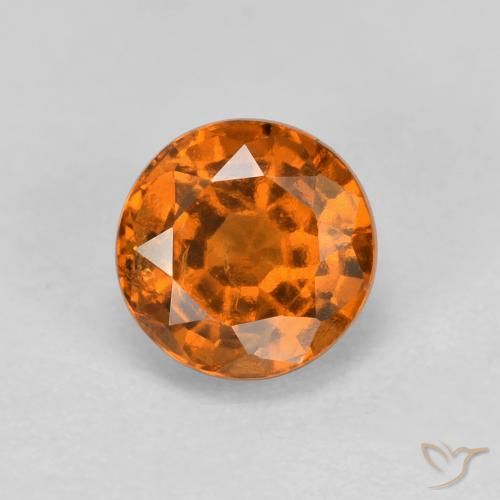 1.02ct 자연스러운 미디엄 오렌지 헤소나이트 가넷, 둥근, VS