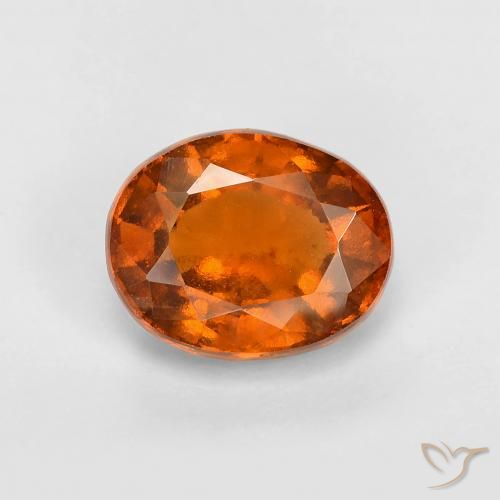 2.07ct 자연스러운 미디엄 다크 오렌지 헤소나이트 가넷, 타원형, VS