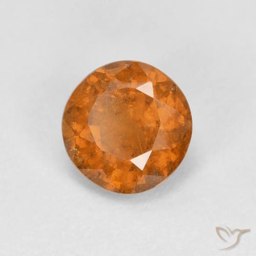 0.93ct 자연스러운 미디엄 오렌지 헤소나이트 가넷, 둥근, VS