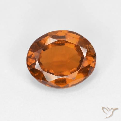 2.00ct 자연스러운 딥 오렌지 헤소나이트 가넷, 타원형, VS