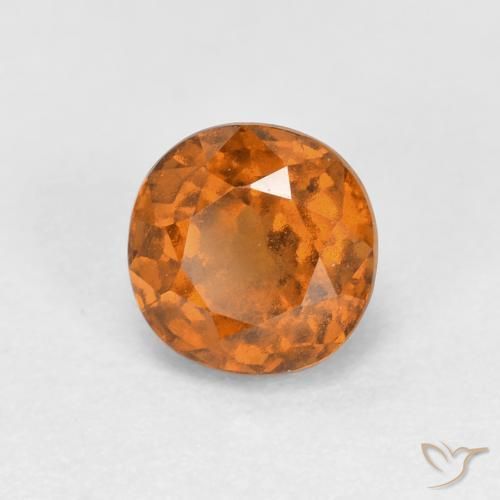 1.09ct 자연스러운 미디엄 오렌지 헤소나이트 가넷, 둥근, VS