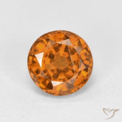 1.15ct 자연스러운 노란 오렌지 헤소나이트 가넷, 둥근, VS