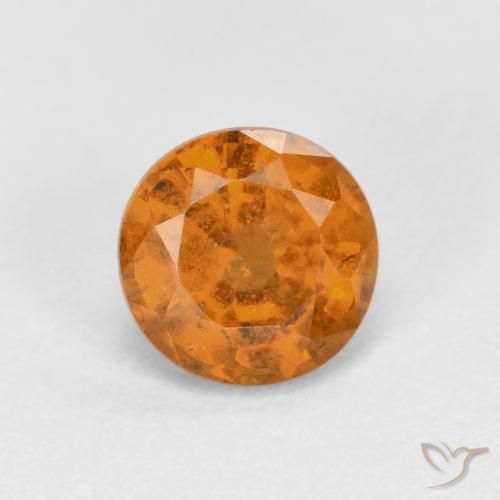 1.00ct 자연스러운 어스 오렌지 헤소나이트 가넷, 둥근, VS