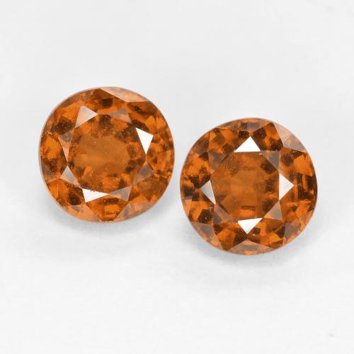 2.07캐럿 천연 딥 오렌지 헤소나이트 가넷 보석, 라운드 컷, 5.95 mm, VS
