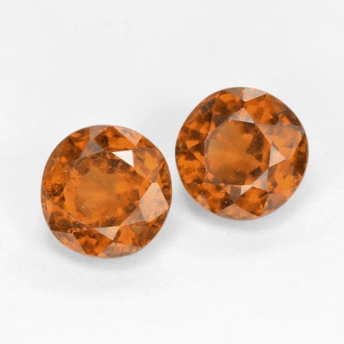 2.07캐럿 천연 딥 오렌지 헤소나이트 가넷 보석, 라운드 컷, 5.95 mm, VS