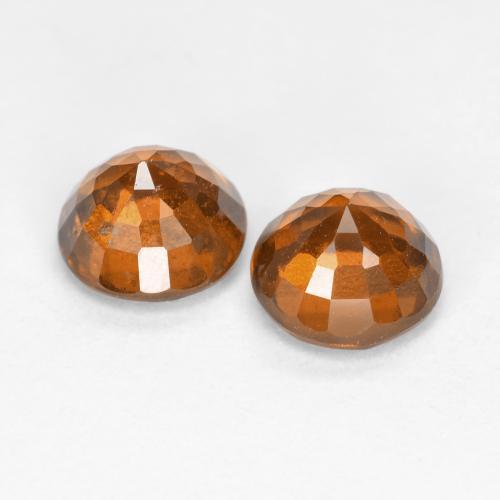2.07캐럿 천연 딥 오렌지 헤소나이트 가넷 보석, 라운드 컷, 5.95 mm, VS