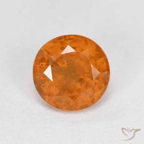 1.03ct 자연스러운 붉은 오렌지 헤소나이트 가넷, 둥근, VS