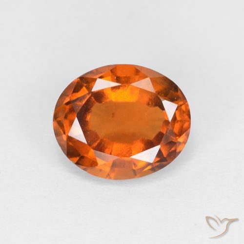1.48ct 자연스러운 Medium Dark-Orange 헤소나이트 가넷, 타원형, VS