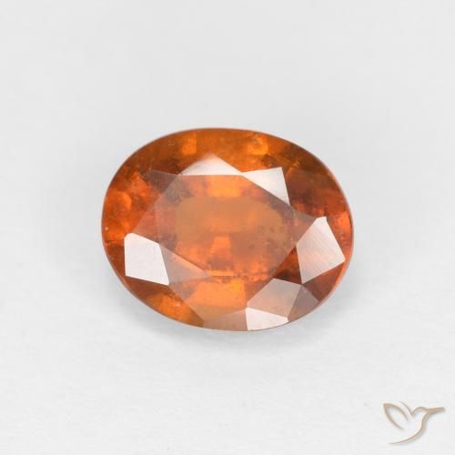1.24ct 자연스러운 딥 오렌지 헤소나이트 가넷, 타원형, VS