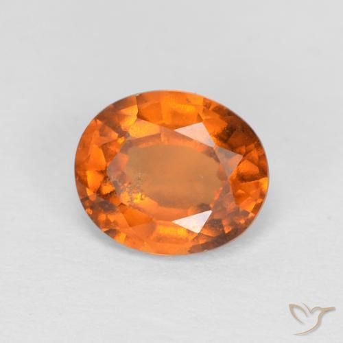 1.46ct 자연스러운 미디엄 오렌지 헤소나이트 가넷, 타원형, VS