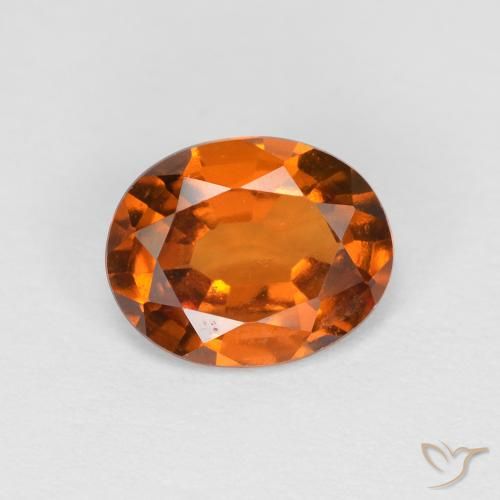 1.51ct 자연스러운 노란 오렌지 헤소나이트 가넷, 타원형, VVS-VS