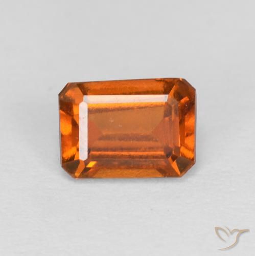 1.21ct 자연스러운 딥 오렌지 헤소나이트 가넷, 에메랄드 컷, VVS-VS