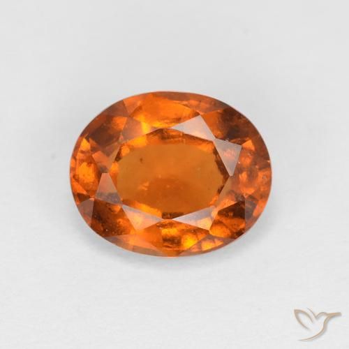 1.45ct 자연스러운 Medium Dark-Orange 헤소나이트 가넷, 타원형, VS