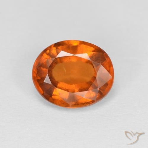 1.38ct 자연스러운 딥 오렌지 헤소나이트 가넷, 타원형, VS