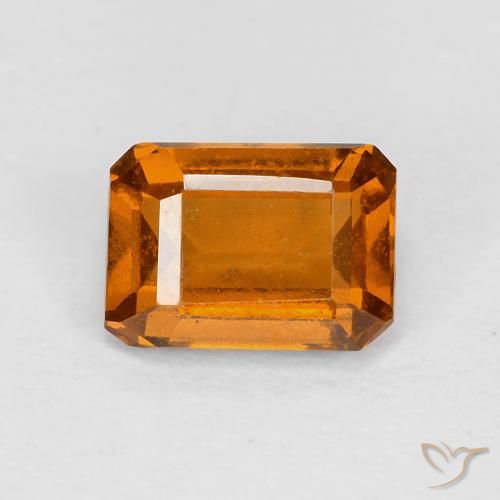1.29ct 자연스러운 노란 오렌지 헤소나이트 가넷, 에메랄드 컷, VS
