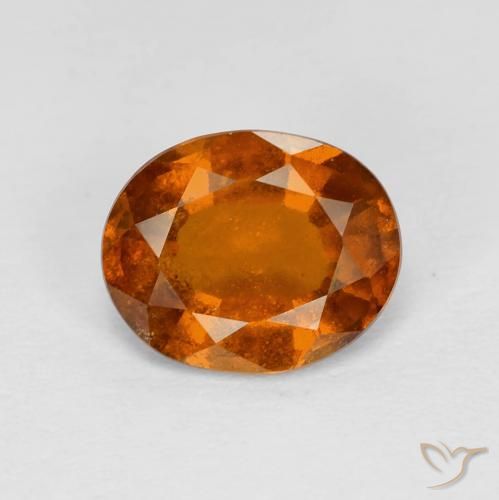 2.35ct 자연스러운 Medium Dark-Orange 헤소나이트 가넷, 타원형, VS