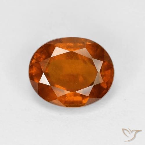 2.16ct 자연스러운 딥 오렌지 헤소나이트 가넷, 타원형, VS