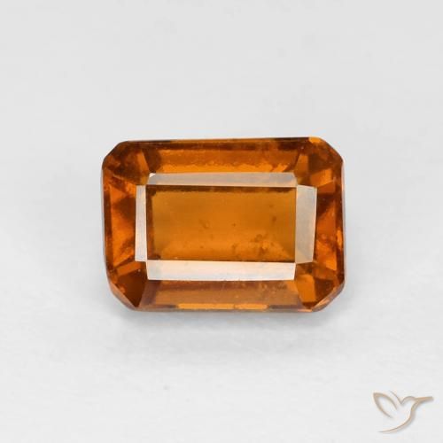 1.48ct 자연스러운 Medium Dark-Orange 헤소나이트 가넷, 에메랄드 컷, VS