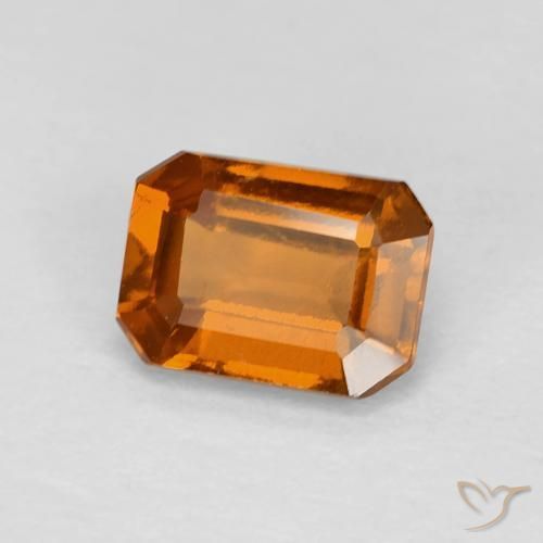 1.27ct 자연스러운 노란 오렌지 헤소나이트 가넷, 에메랄드 컷, VVS-VS