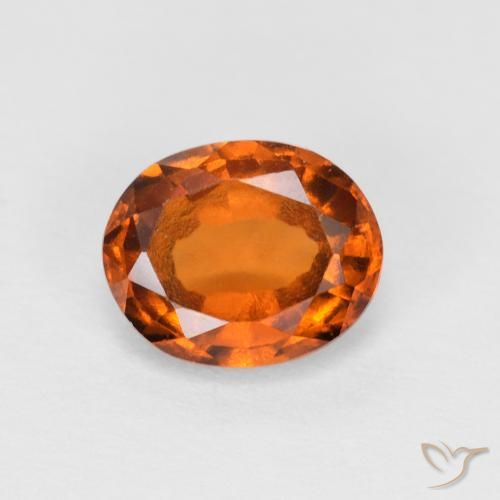 1.34ct 자연스러운 Medium Dark-Orange 헤소나이트 가넷, 타원형, VS
