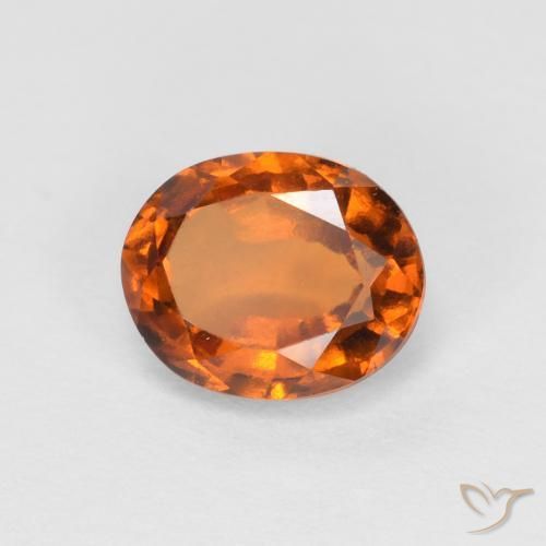 1.34캐럿 천연 Medium Dark-Orange 헤소나이트 가넷, 타원형, VS