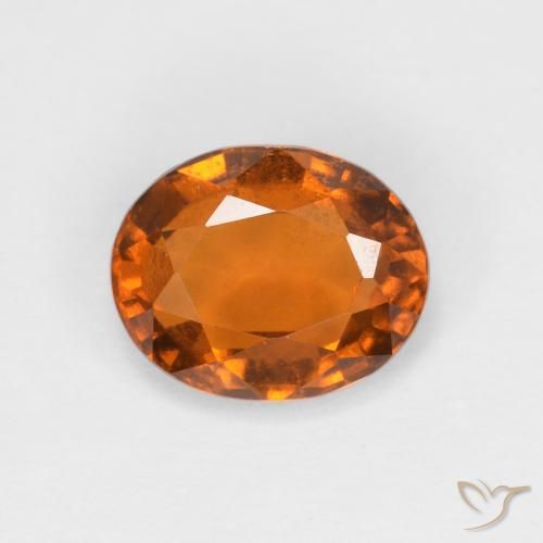 1.57ct 자연스러운 Medium Dark-Orange 헤소나이트 가넷, 타원형, VS