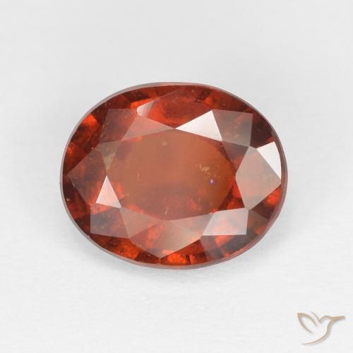 2.05ct 자연스러운 미디엄 레드 헤소나이트 가넷, 타원형, VS