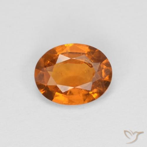 0.90ct 자연스러운 미디엄 오렌지 헤소나이트 가넷, 타원형, VS