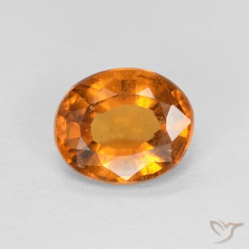 1.36ct 자연스러운 살구 오렌지 헤소나이트 가넷, 타원형, VS