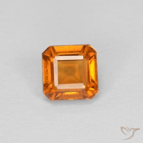 1.00ct 자연스러운 살구 오렌지 헤소나이트 가넷, 에메랄드 컷, VVS-VS