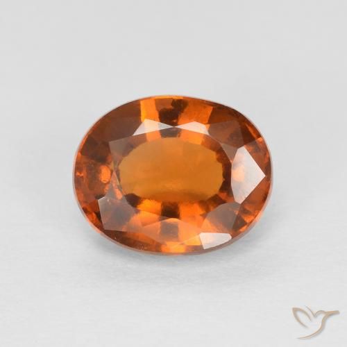 1.61ct 자연스러운 Medium Dark-Orange 헤소나이트 가넷, 타원형, VVS-VS