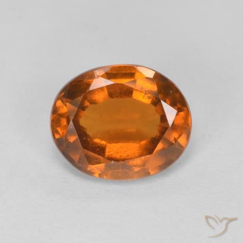 2.08ct 자연스러운 Medium Dark-Orange 헤소나이트 가넷, 타원형, VVS-VS