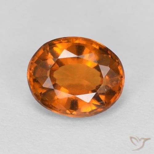 1.16캐럿 천연 Medium Dark-Orange 헤소나이트 가넷, 타원형, VVS-VS