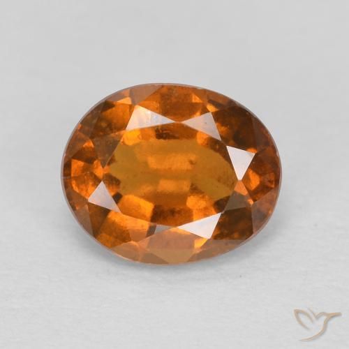 1.26ct 자연스러운 Medium Dark-Orange 헤소나이트 가넷, 타원형, VS