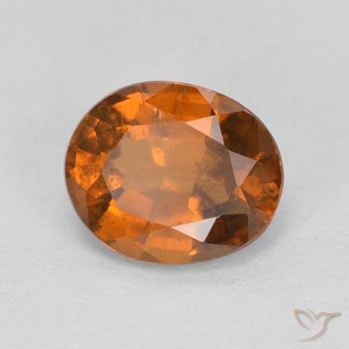 1.26캐럿 천연 Medium Dark-Orange 헤소나이트 가넷, 타원형, VS