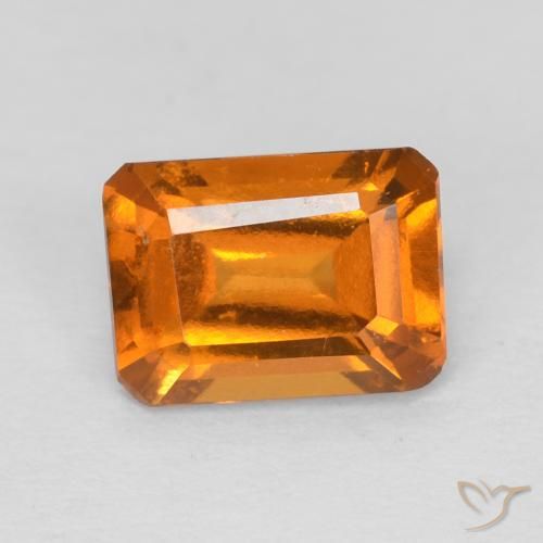 1.19ct 자연스러운 Medium Dark-Orange 헤소나이트 가넷, 에메랄드 컷, VS