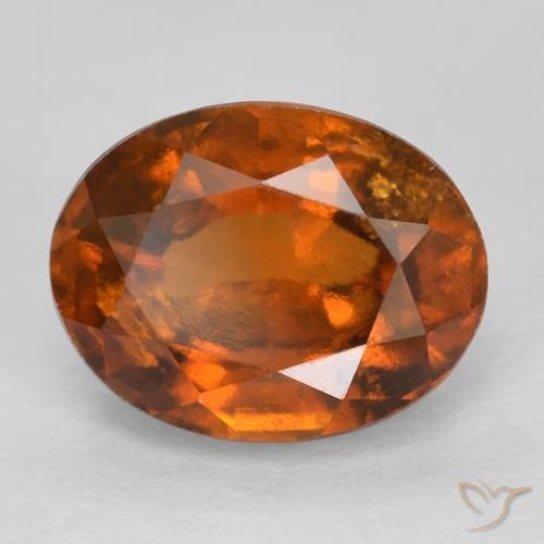 2.42ct 자연스러운 앰버 오렌지 헤소나이트 가넷, 타원형, VS