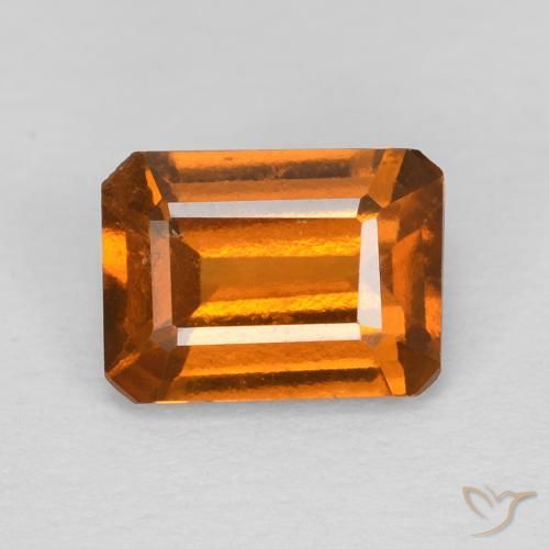 1.18ct 자연스러운 딥 오렌지 헤소나이트 가넷, 에메랄드 컷, VS