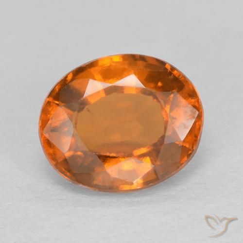 1.52ct 자연스러운 딥 오렌지 헤소나이트 가넷, 타원형, VVS-VS