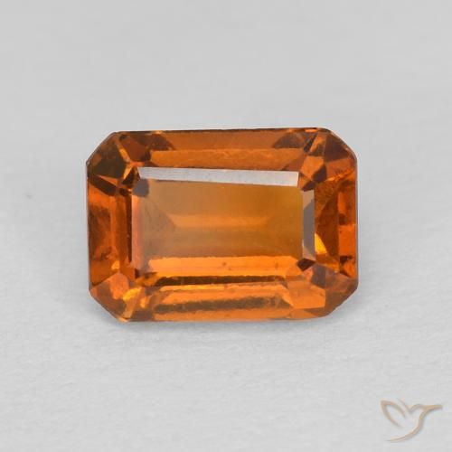 1.17ct 자연스러운 Medium Dark-Orange 헤소나이트 가넷, 에메랄드 컷, VVS-VS