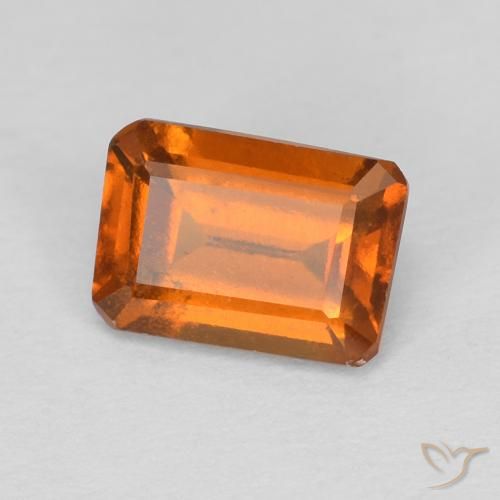 1.14ct 자연스러운 딥 오렌지 헤소나이트 가넷, 에메랄드 컷, VVS-VS