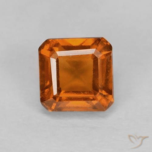1.00ct 자연스러운 딥 오렌지 헤소나이트 가넷, 에메랄드 컷, VVS-VS