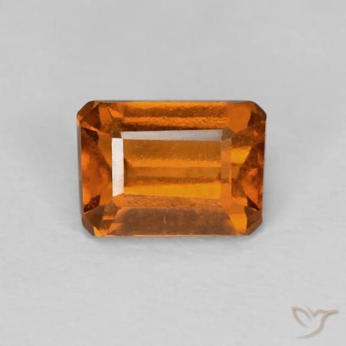 1.25ct 자연스러운 Medium Dark-Orange 헤소나이트 가넷, 에메랄드 컷, VVS-VS