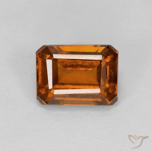 1.41ct 자연스러운 앰버 오렌지 헤소나이트 가넷, 에메랄드 컷, VVS-VS